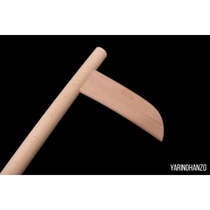 kusarigama treningowa z drewna bukowego z liną i obciążnikiem
